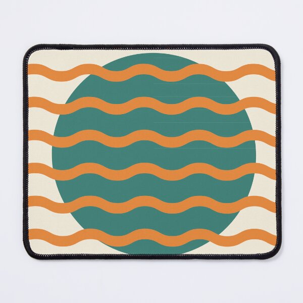 Item preview, Retro Wavy Pattern Vintage Teal & Burnt Honey Groovy Abstract Design designed and sold by nineFlorals.
