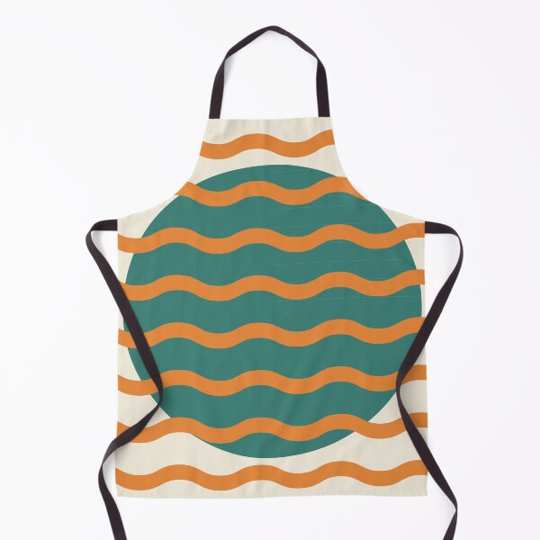 Item preview, Retro Wavy Pattern Vintage Teal & Burnt Honey Groovy Abstract Design designed and sold by nineFlorals.