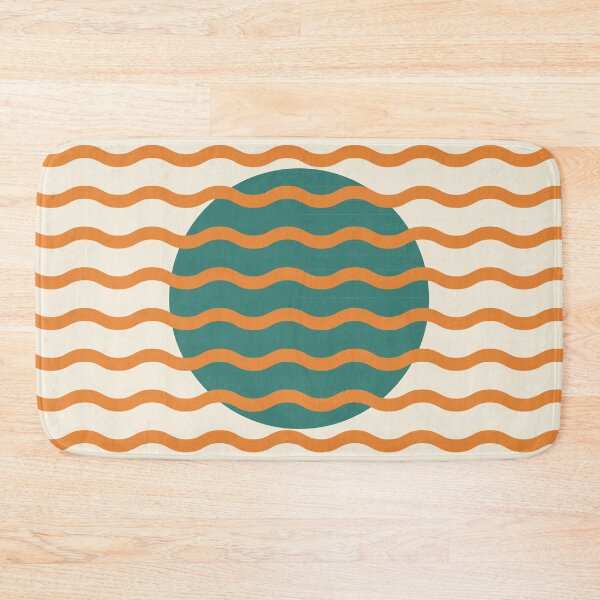 Item preview, Retro Wavy Pattern Vintage Teal & Burnt Honey Groovy Abstract Design designed and sold by nineFlorals.