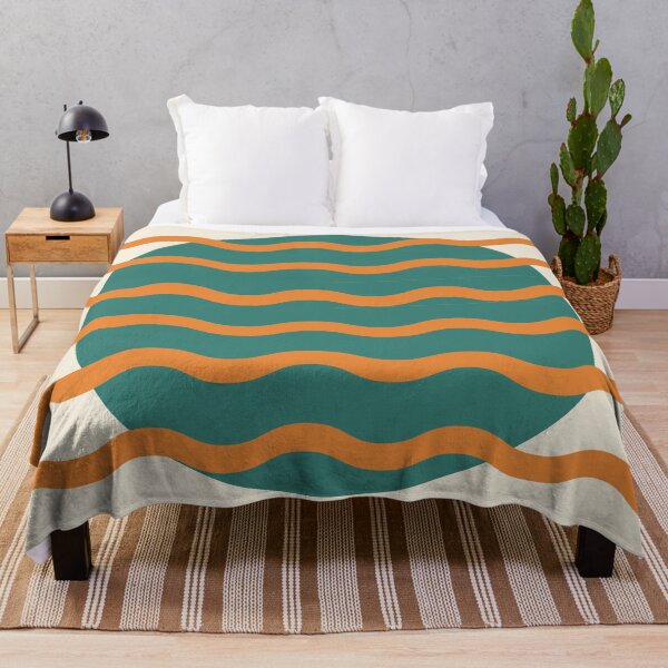 Item preview, Retro Wavy Pattern Vintage Teal & Burnt Honey Groovy Abstract Design designed and sold by nineFlorals.