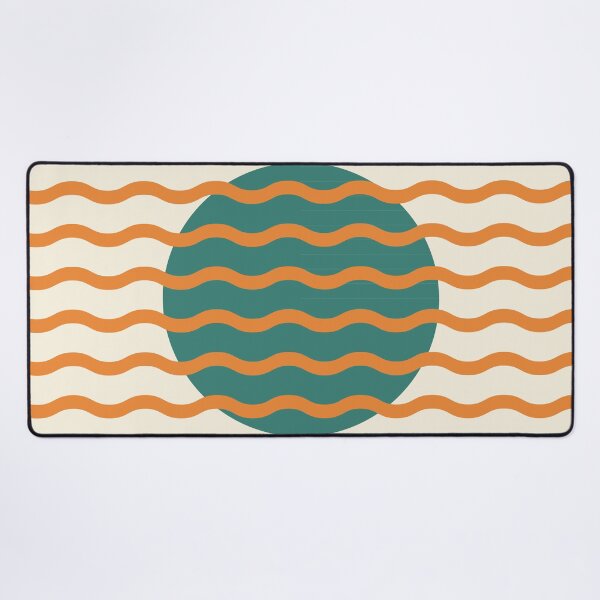 Item preview, Retro Wavy Pattern Vintage Teal & Burnt Honey Groovy Abstract Design designed and sold by nineFlorals.