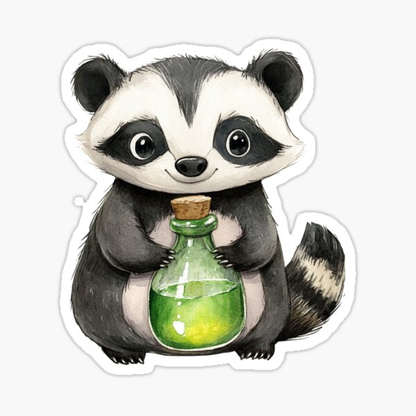 Item preview, Adorable Raccoon Holding Potion Bottle designed and sold by hrendika.