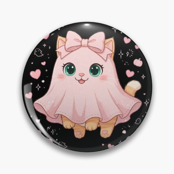 Item preview, Cute Pink Ghost Cat Halloween Kawaii Spooky Season Kitty designed and sold by Moody Vibes Studio.