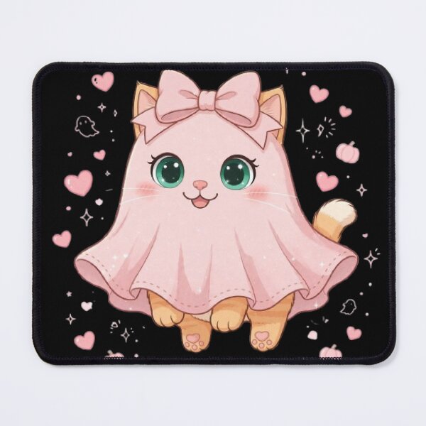 Item preview, Cute Pink Ghost Cat Halloween Kawaii Spooky Season Kitty designed and sold by Moody Vibes Studio.