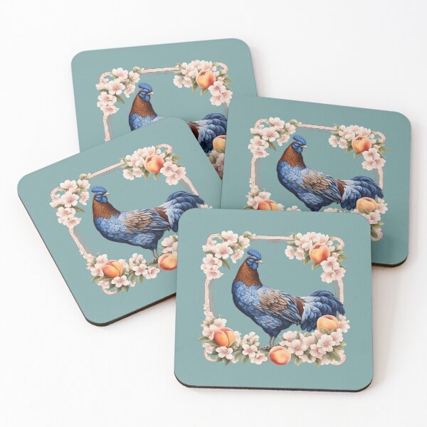 Item preview, A Delaware Blue Hen Surrounded By Peach Blossom designed and sold by taiche.
