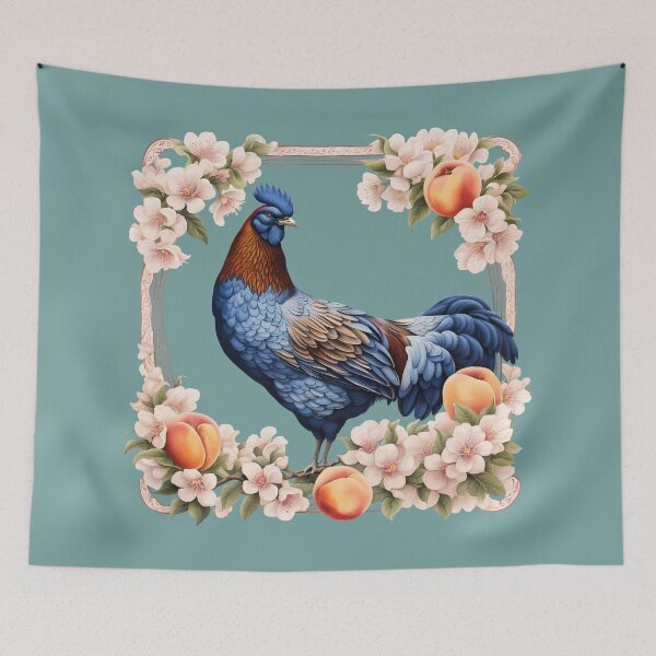 Item preview, A Delaware Blue Hen Surrounded By Peach Blossom designed and sold by taiche.
