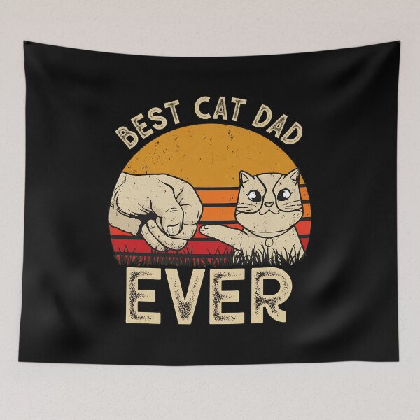 Item preview, Best Cat Dad Ever Fist Bump Vintage Sunset designed and sold by GiaoCalonas.