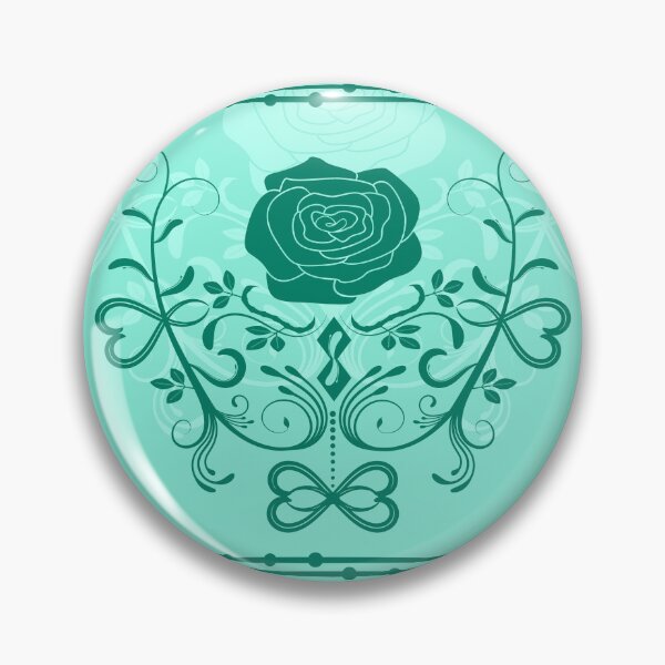 Item preview, Rose ornament, azure, sea-blue designed and sold by RedPoppyStudio.