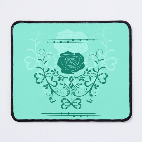 Item preview, Rose ornament, azure, sea-blue designed and sold by RedPoppyStudio.