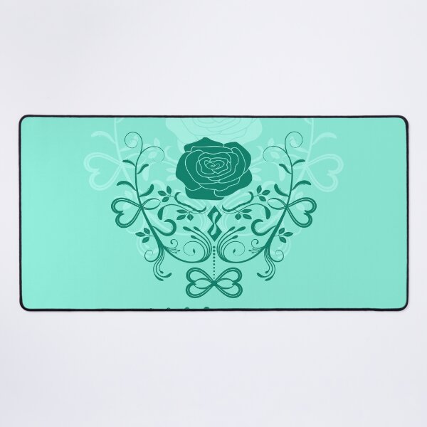 Item preview, Rose ornament, azure, sea-blue designed and sold by RedPoppyStudio.