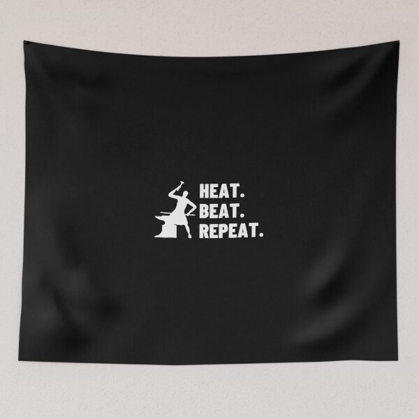 Item preview, Heat Beat Repeat Blacksmith Anvil Hammer Metalwork Craft designed and sold by nuarjcinw.