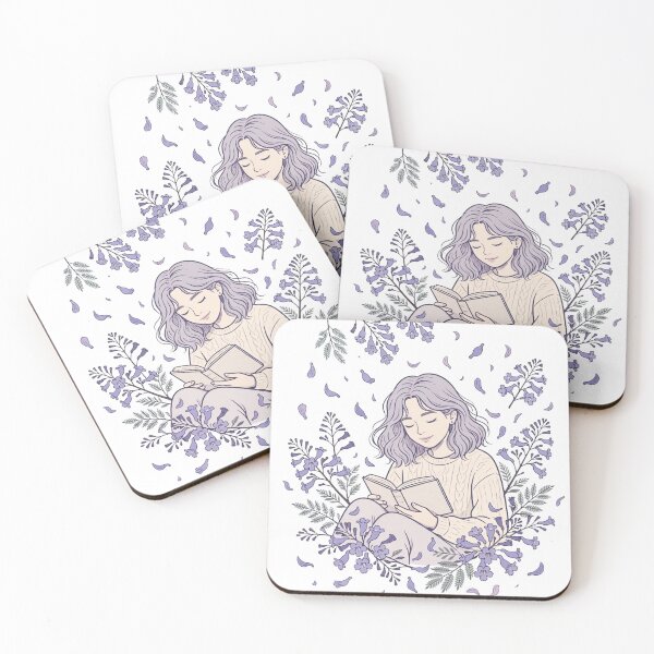 Item preview, Jacaranda Season Reading Cozy Australian Spring Travel Girl Reading Book designed and sold by Yellowriversss.