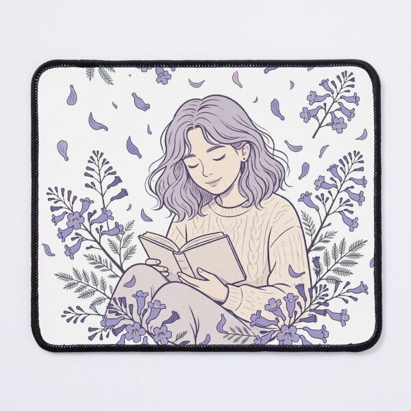 Item preview, Jacaranda Season Reading Cozy Australian Spring Travel Girl Reading Book designed and sold by Yellowriversss.