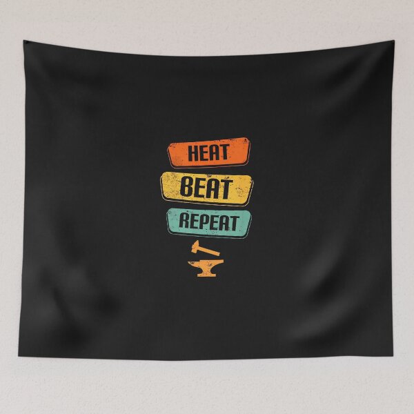 Item preview, Heat Beat Repeat Blacksmith Anvil Hammer Retro designed and sold by egkjgteff.