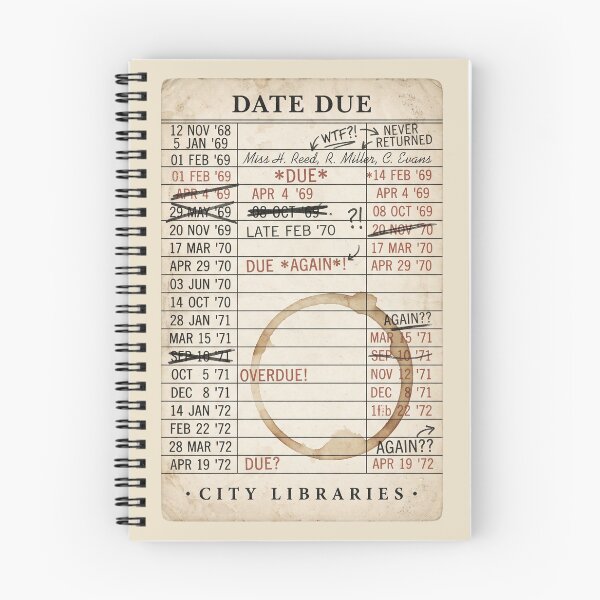Item preview, Vintage Library Due Date Card Books designed and sold by dudelinart.