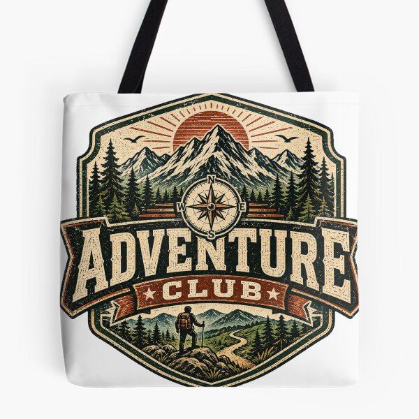 Item preview, Adventure Club Mountain Hiking Vintage Outdoor Explorer Design designed and sold by RobertArt08.