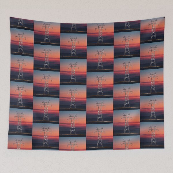 Item preview, Electricity Pylon Sunset Skyline Art designed and sold by Pylon-Bureau.