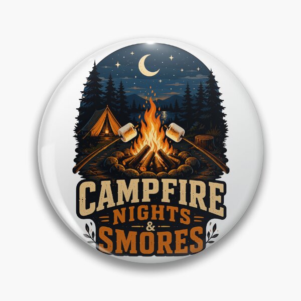 Item preview, Campfire Night Smores Vintage Camping Bonfire S'mores Adventure designed and sold by ZIGLWORKS.