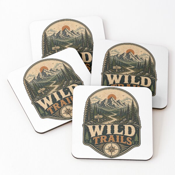 Item preview, Wild Trails Mountain Hiking Vintage Wilderness Adventure Design designed and sold by RobertArt08.