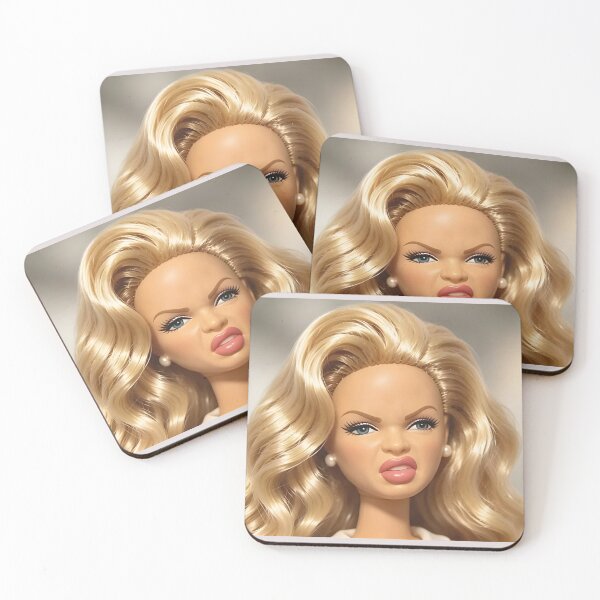 Item preview, Funny Stank Face Blonde Glam Doll Cringe Reaction Meme designed and sold by Devilians92.