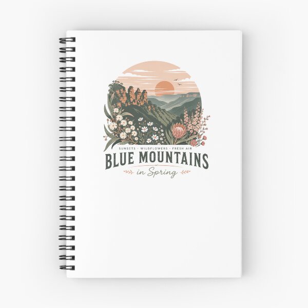 Item preview, Blue Mountains in Spring Australia Three Sisters Wildflower Sunset Travel  designed and sold by Yellowriversss.