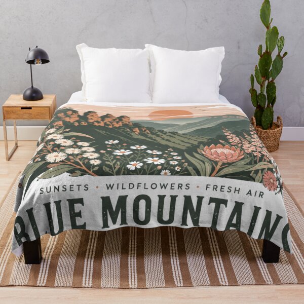 Item preview, Blue Mountains in Spring Australia Three Sisters Wildflower Sunset Travel  designed and sold by Yellowriversss.