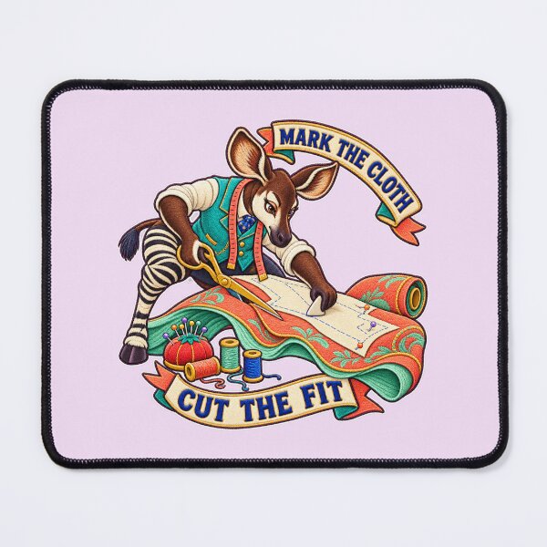 Item preview, Labor Day Okapi Tailor – Mark the Cloth Cut the Fit Embroidery Design designed and sold by Jaani-T.