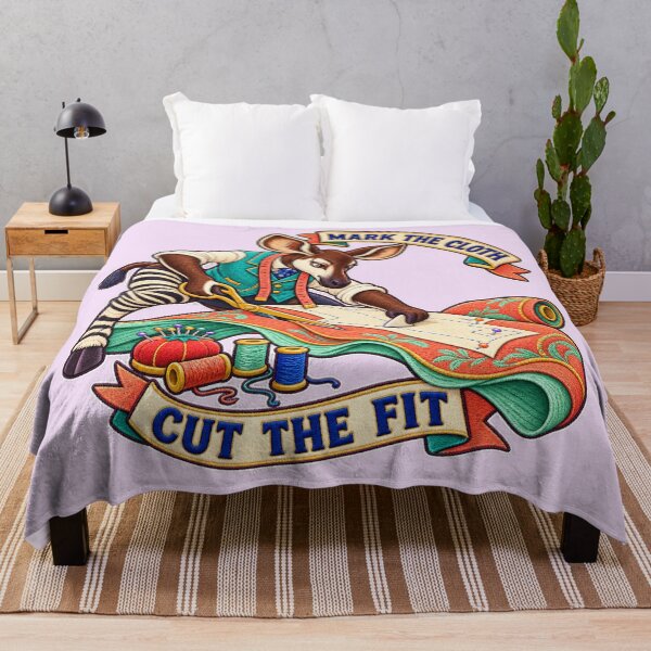 Item preview, Labor Day Okapi Tailor – Mark the Cloth Cut the Fit Embroidery Design designed and sold by Jaani-T.