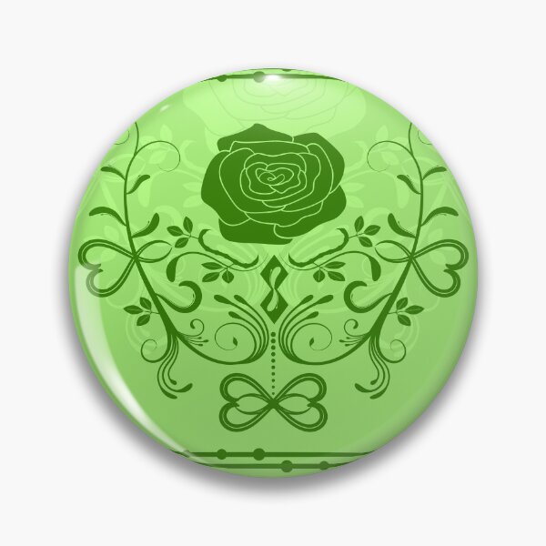 Item preview, Rose ornament, lime, green designed and sold by RedPoppyStudio.