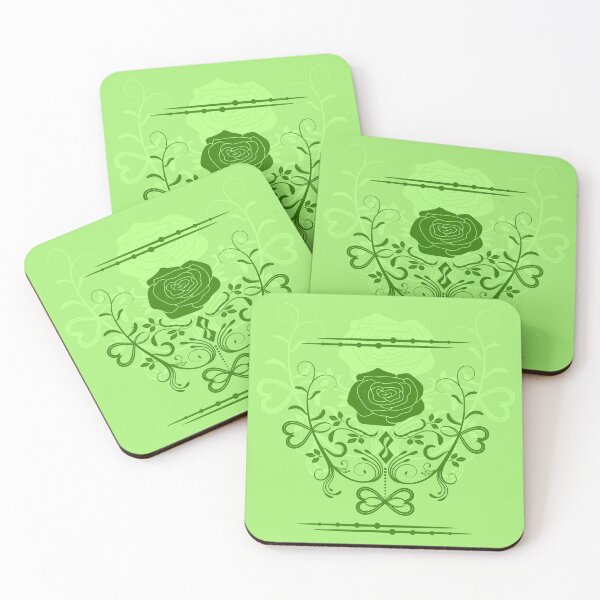 Item preview, Rose ornament, lime, green designed and sold by RedPoppyStudio.