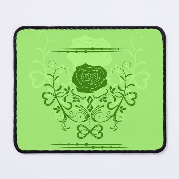 Item preview, Rose ornament, lime, green designed and sold by RedPoppyStudio.