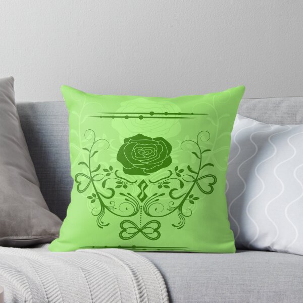 Item preview, Rose ornament, lime, green designed and sold by RedPoppyStudio.