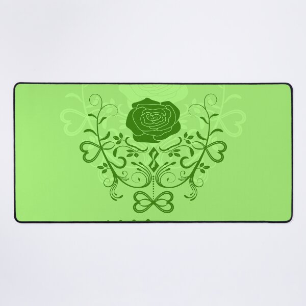 Item preview, Rose ornament, lime, green designed and sold by RedPoppyStudio.