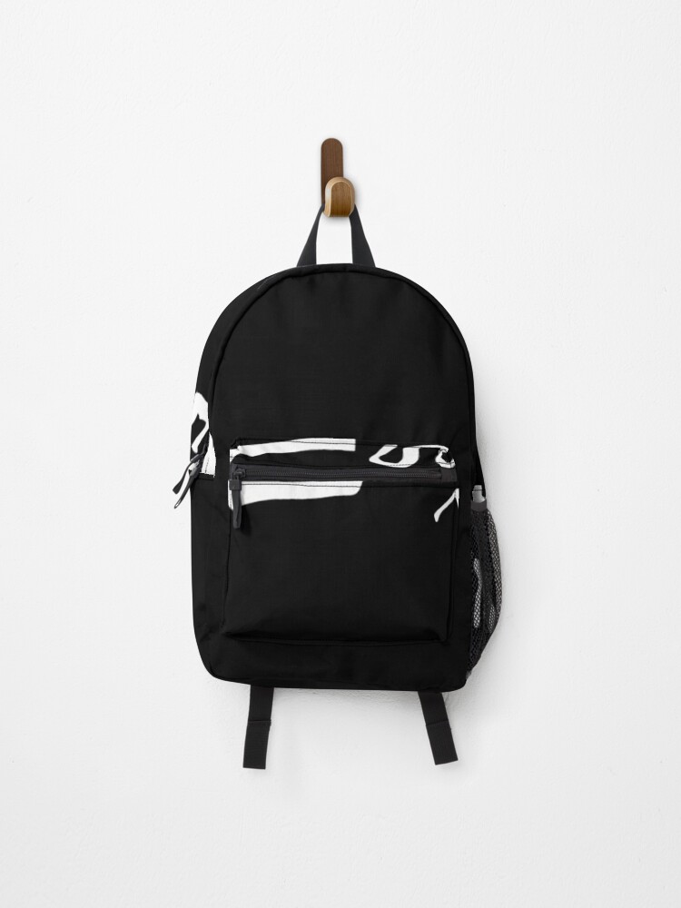 Thumbnail 1 of 3, Backpack, White Abstract Script Typography designed and sold by ALFAREX.