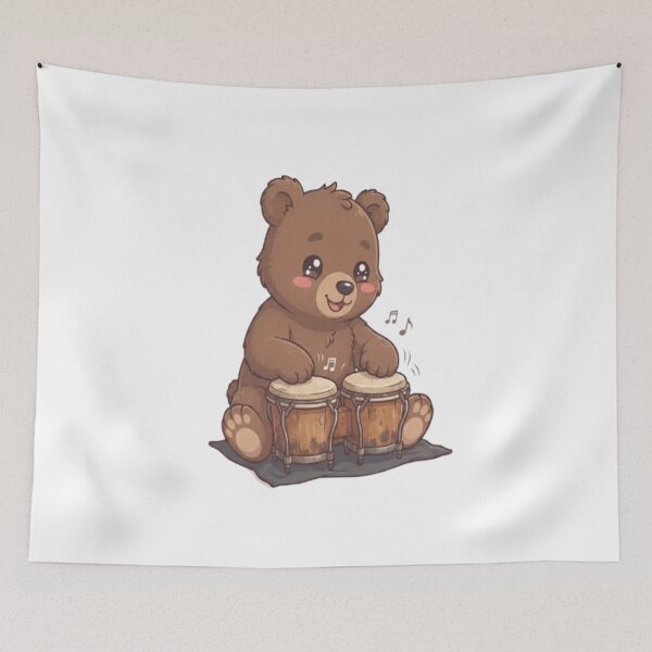 Item preview, Cute Bear Playing Bongo Drums designed and sold by Ella_Sketch.