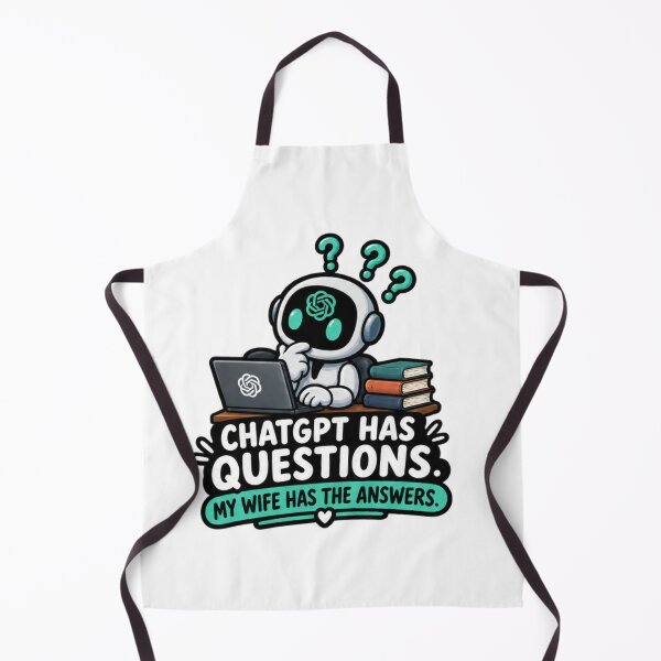 Item preview, ChatGPT Has Questions My Wife Has The Answers Funny AI designed and sold by Bocianessco.