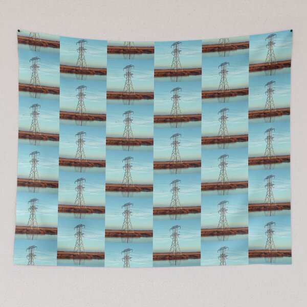 Item preview, Electricity Pylon River Landscape designed and sold by Pylon-Bureau.