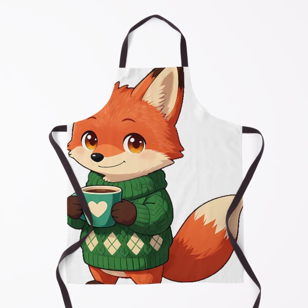 Item preview, Red Fox in Forest Green Cable Sweater designed and sold by pumsquare.