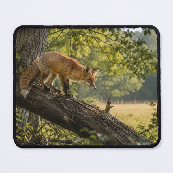 Item preview, Red Fox on Fallen Tree | Wildlife Wall Art | Focus & Determination designed and sold by ApexAnimal Art.