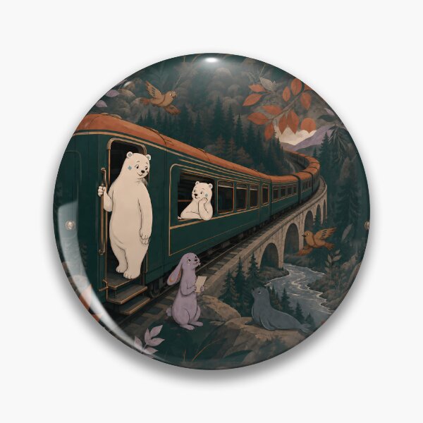 Item preview, Forest Railway Day Off – Cozy White Bear Pattern designed and sold by LazyPaw Design.