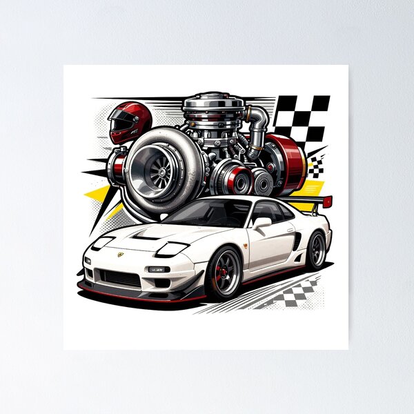 Item preview, Turbo JDM Sports Car Racing Graphic designed and sold by Thompika.