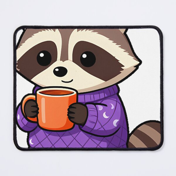 Item preview, Raccoon in Purple Sweater designed and sold by pumsquare.
