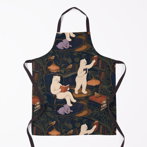 Item preview, Quiet Hours in the Library – Cozy White Bear Pattern designed and sold by LazyPaw Design.