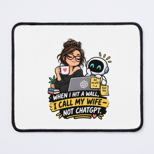 Item preview, When I Hit A Wall I Call My Wife Not ChatGPT designed and sold by Bocianessco.