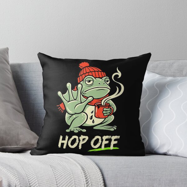Item preview, Hop Off Grumpy Frog Coffee Funny Antisocial Meme designed and sold by VioletNance.