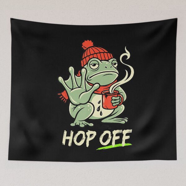 Item preview, Hop Off Grumpy Frog Coffee Funny Antisocial Meme designed and sold by VioletNance.
