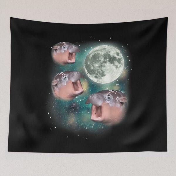 Item preview, 3 Moon-Deng  Baby Hippo Meme Funny Cute Hippopotamus Animal designed and sold by AndyMcGuire.