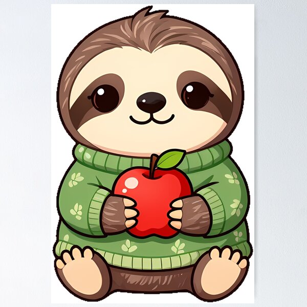 Item preview, Sloth in Sage Green Sweater designed and sold by pumsquare.
