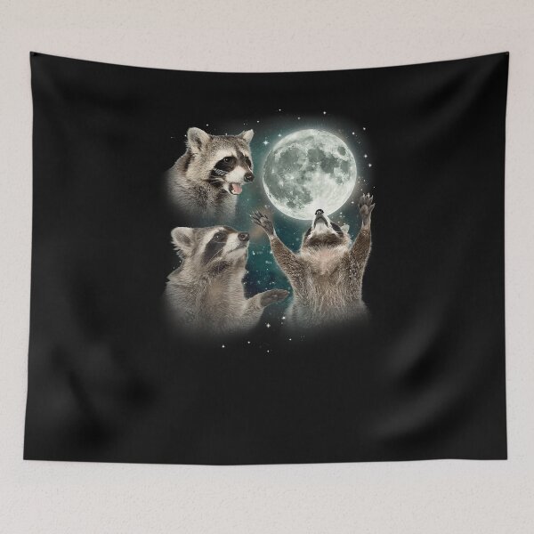 Item preview, Raccoon  3 Racoons Howling At Moon Funny Weird Cursed designed and sold by AndyMcGuire.