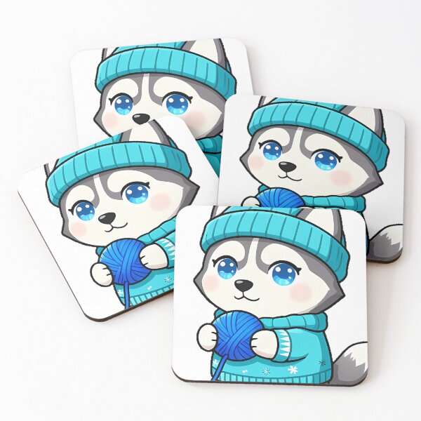 Item preview, Husky in Turquoise Sweater with Beanie designed and sold by pumsquare.